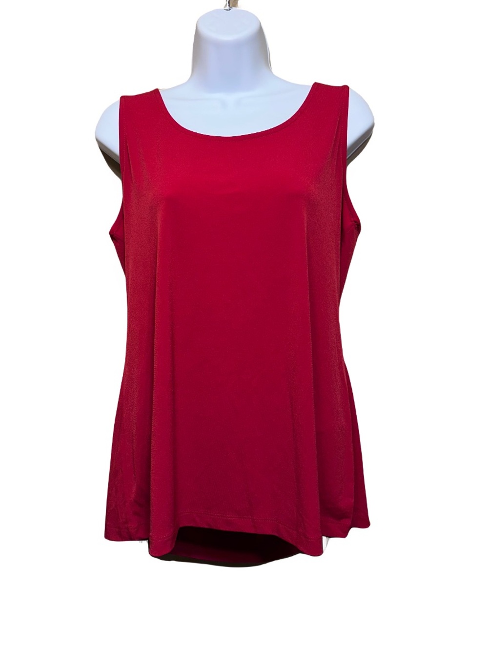 Susan Graver Red Scoop Neck Sleeveless Tank